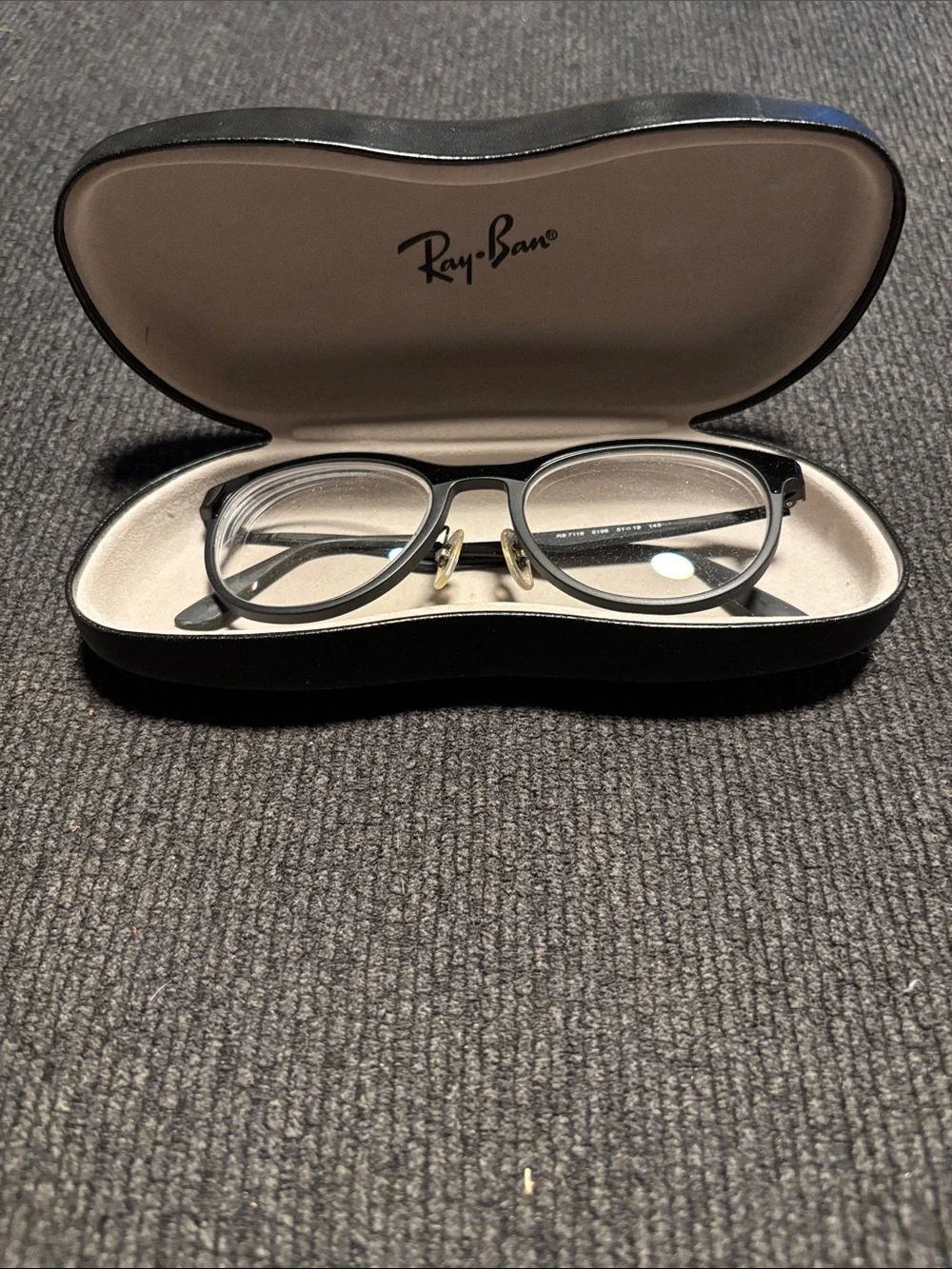 Ray-Ban Women's Black and Gold Round-Edge Eyeglasses